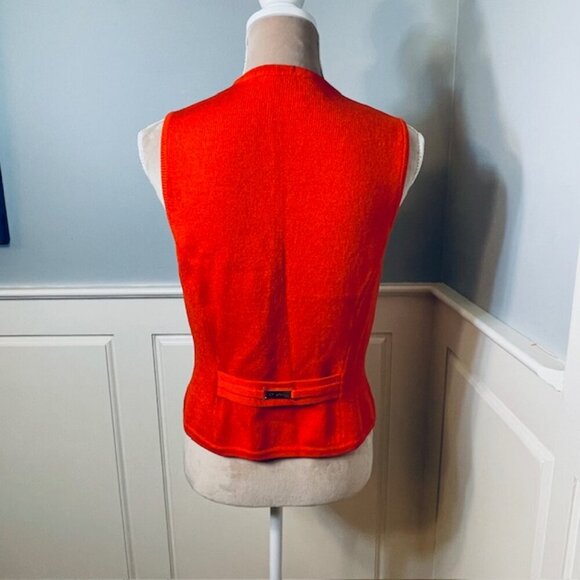 St. John Santana Knit Sweater Vest Fitted Gold Hardware Vintage Gilet Small - Picture 5 of 8